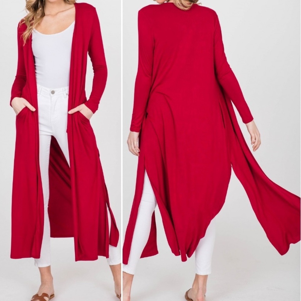 LAST 1! Long Body Duster Cardigan featuring - Picture 5 of 6